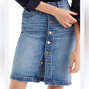 J. Crew Denim Button-Front Pencil Skirt